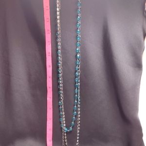 Blue stone 3 strand necklace